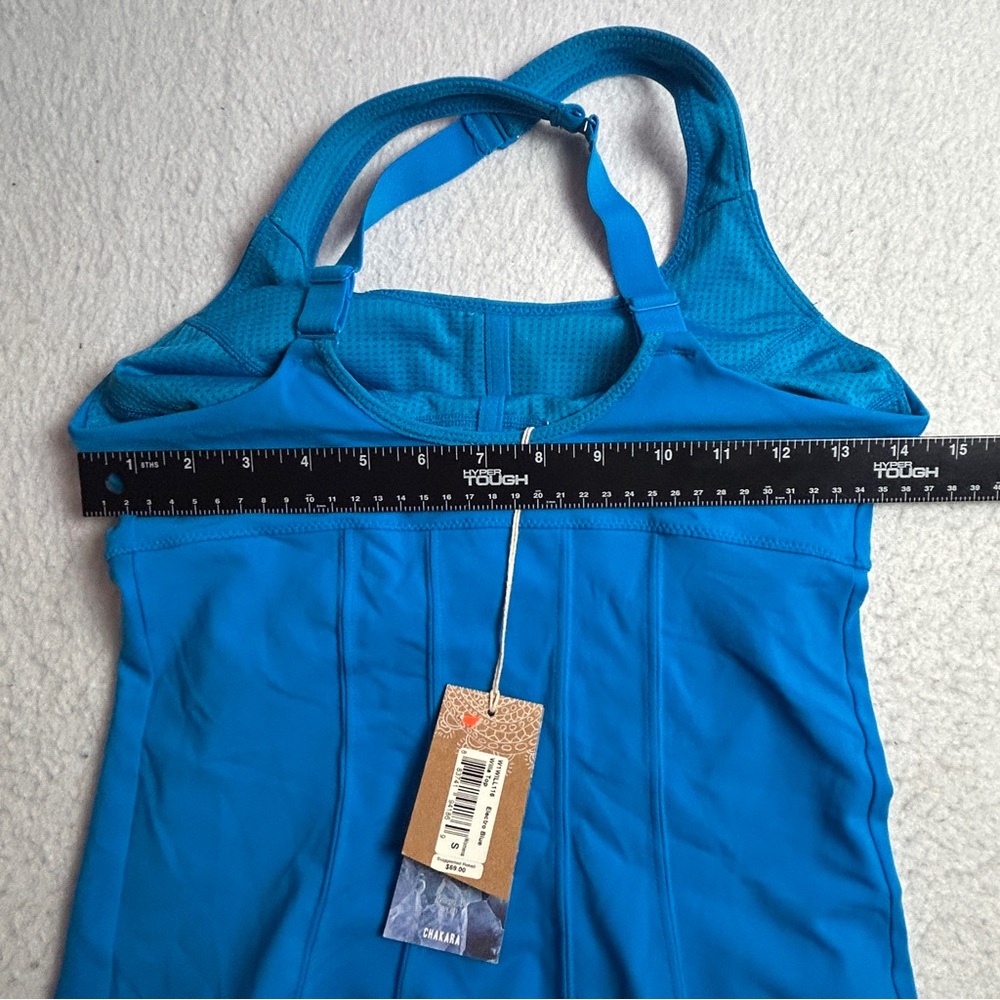 PrAna Tankini Willa Top Womens Small Electro Blue Racerback Built In Bra Support - Picture 3 of 14